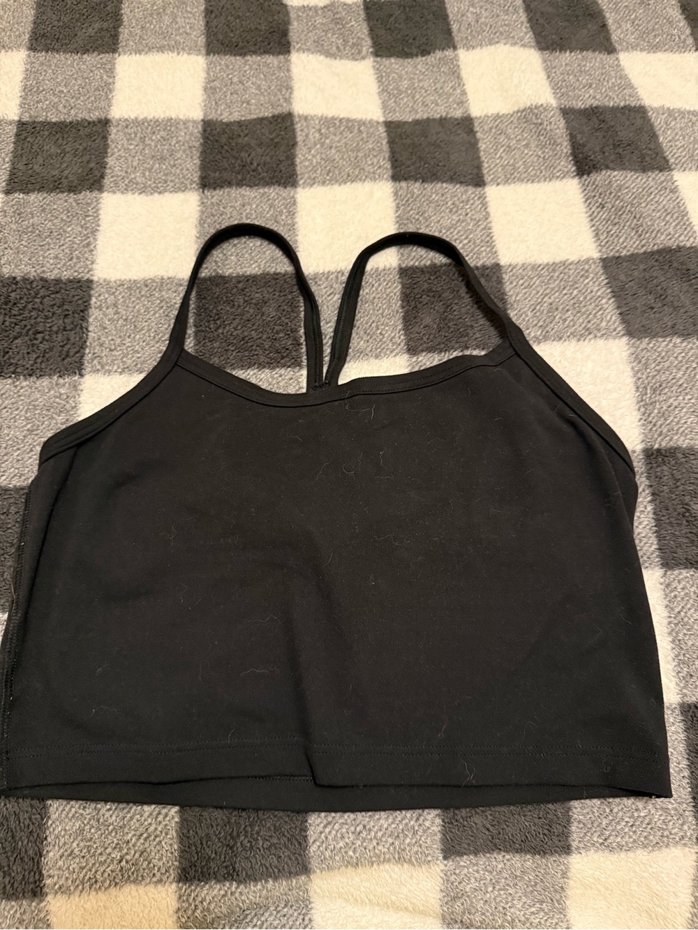 aerie Black Cropped Tank Camisole